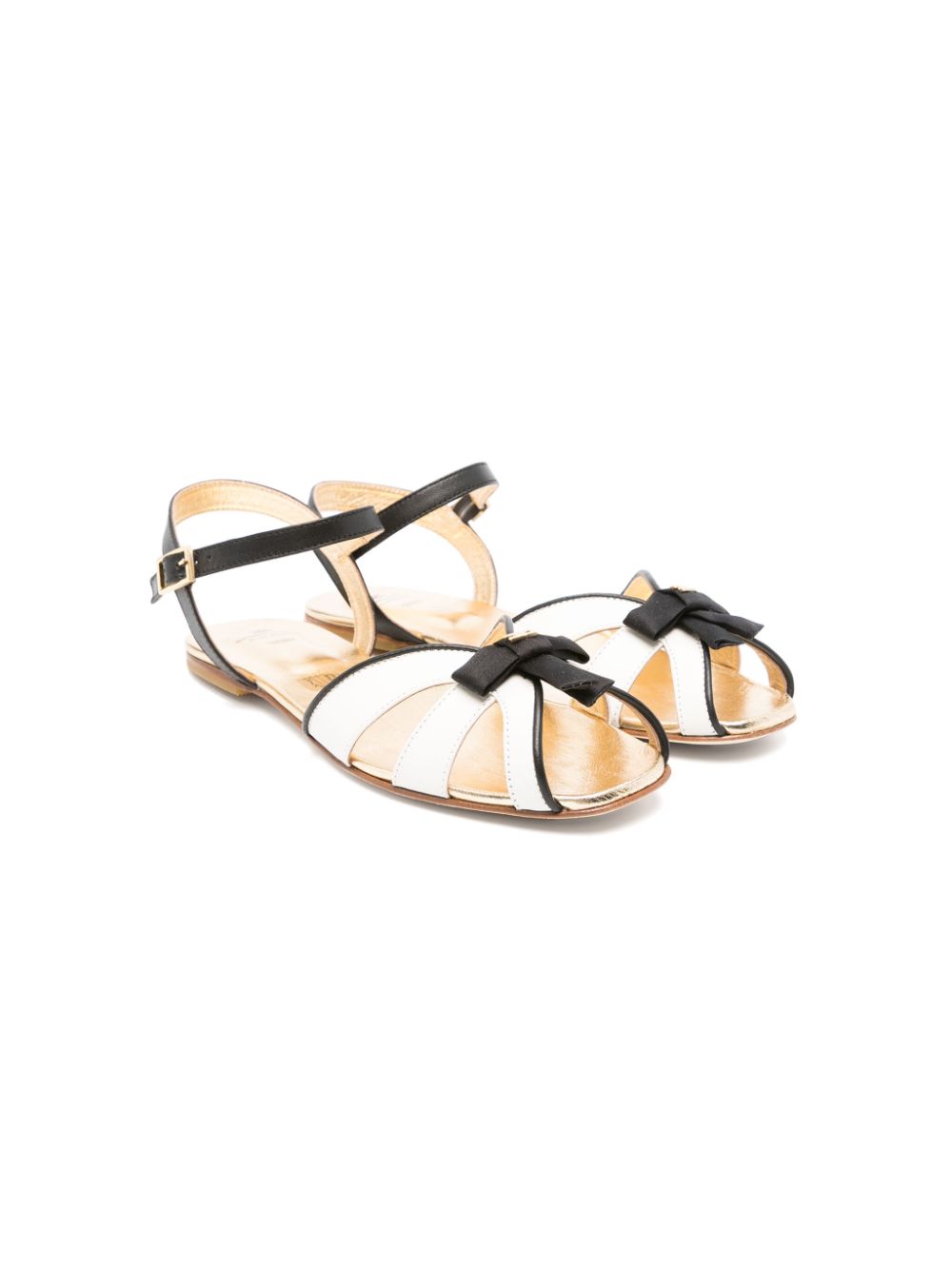 Black and white sandals for girls