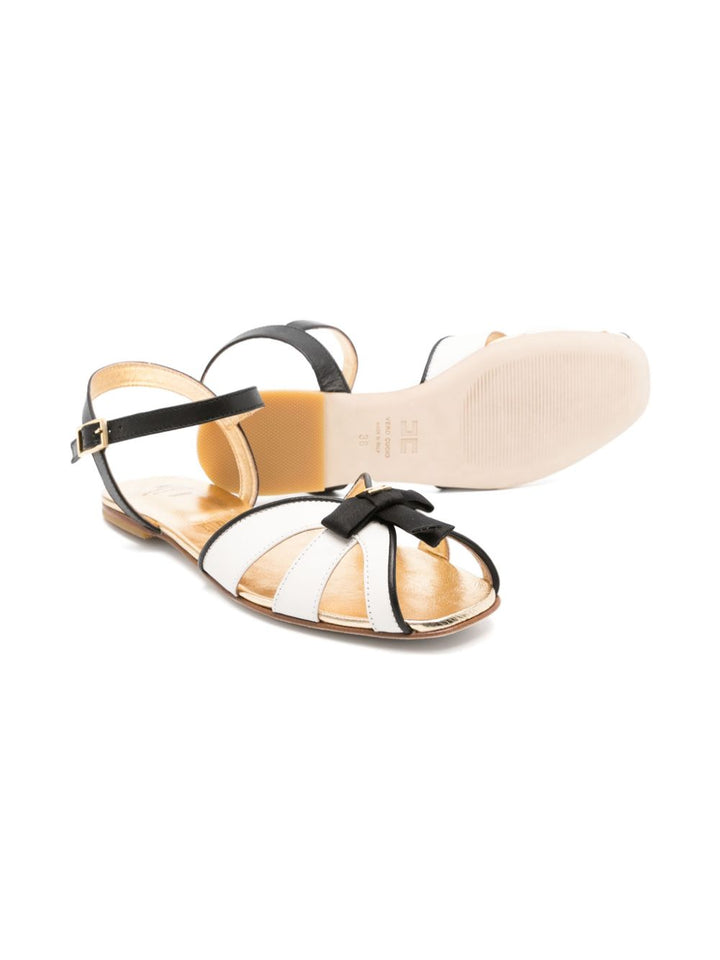 Black and white sandals for girls