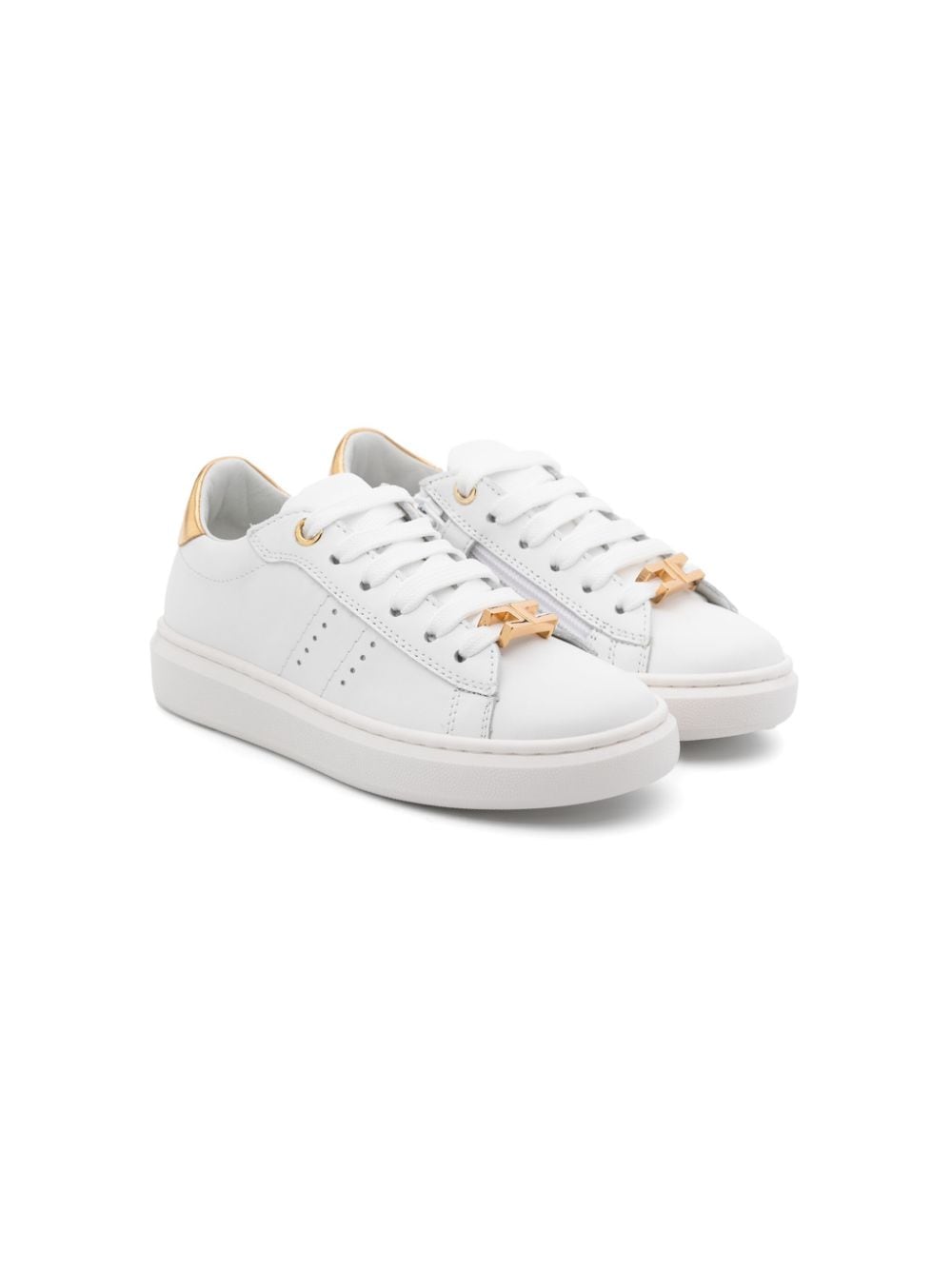 White sneakers for girls with logo