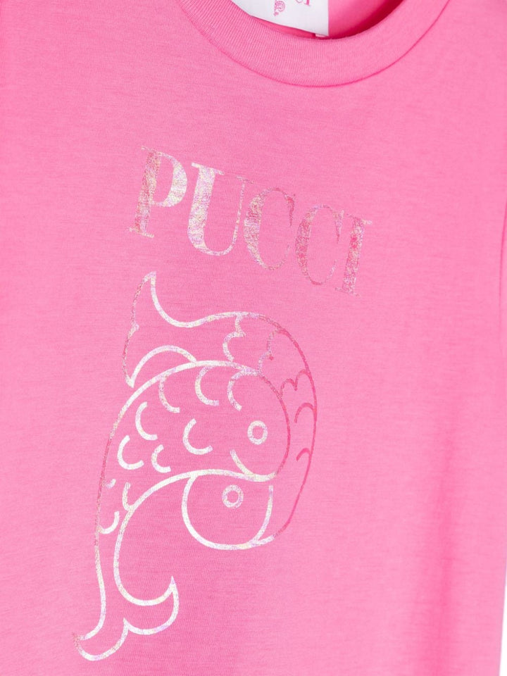 T-shirt rosa per bambina con stampa