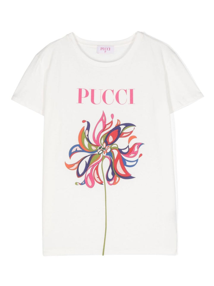 White t-shirt for girls with logo