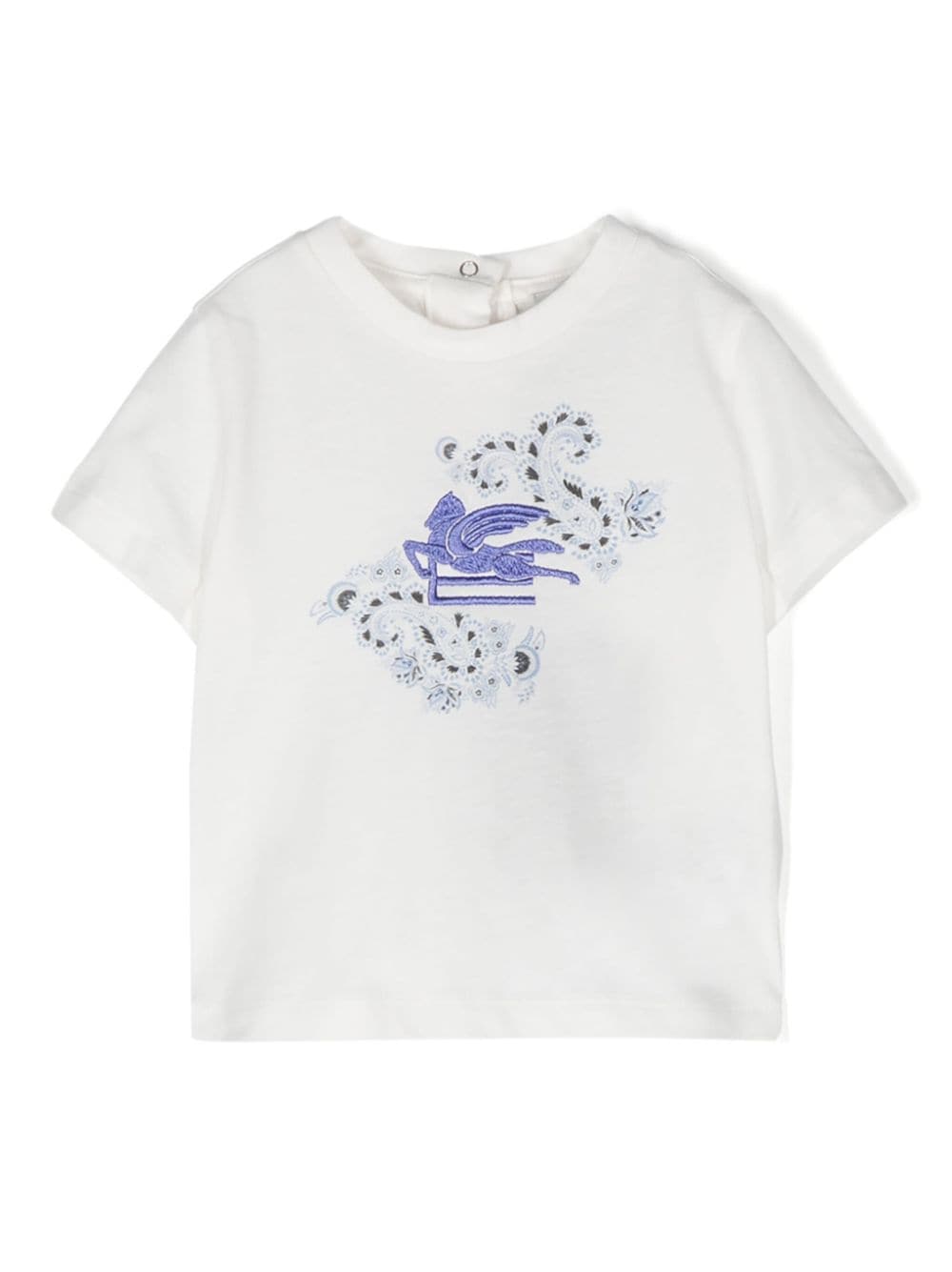 White t-shirt for baby girls with logo