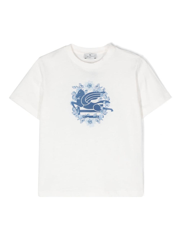 White t-shirt for girls with logo