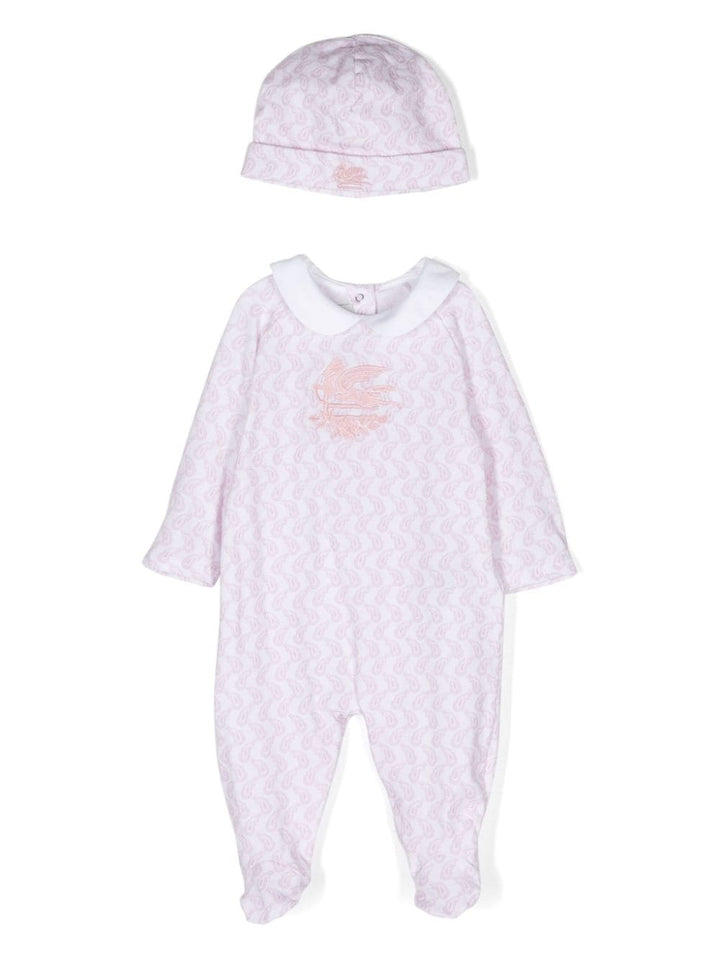 Pink onesie for girls with logo