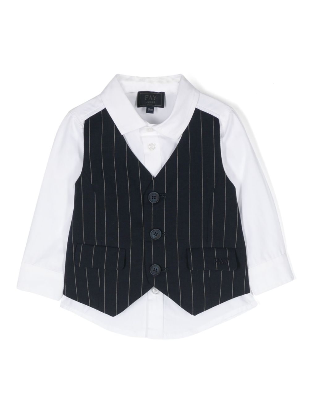 Camicia bianca per neonato con gilet FU5530P0013 100 Fay Kids 