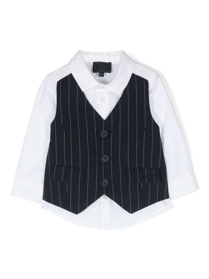 Camicia bianca per neonato con gilet FU5530P0013 100 Fay Kids 