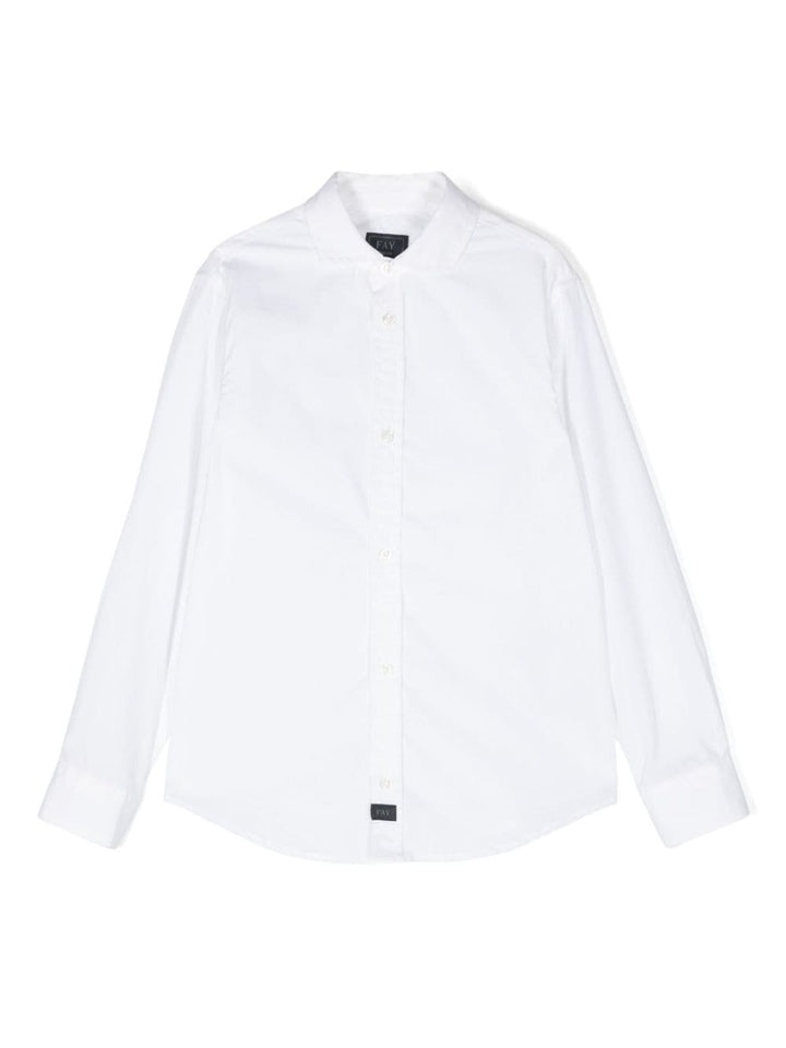 Camicia bianca per bambino con logo FU5P40P0013 100 Fay Kids 