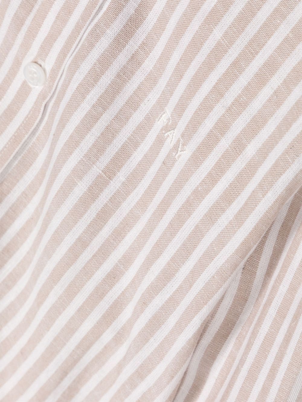 Camicia beige e bianca per bambino con logo