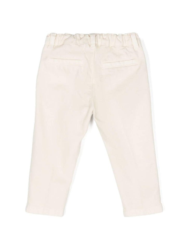 Beige baby trousers with logo