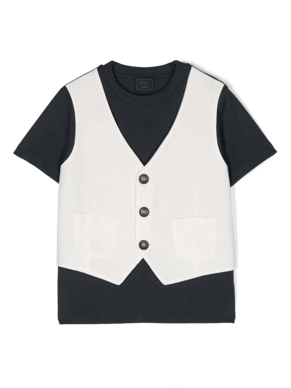 Blue t-shirt with white vest for boys