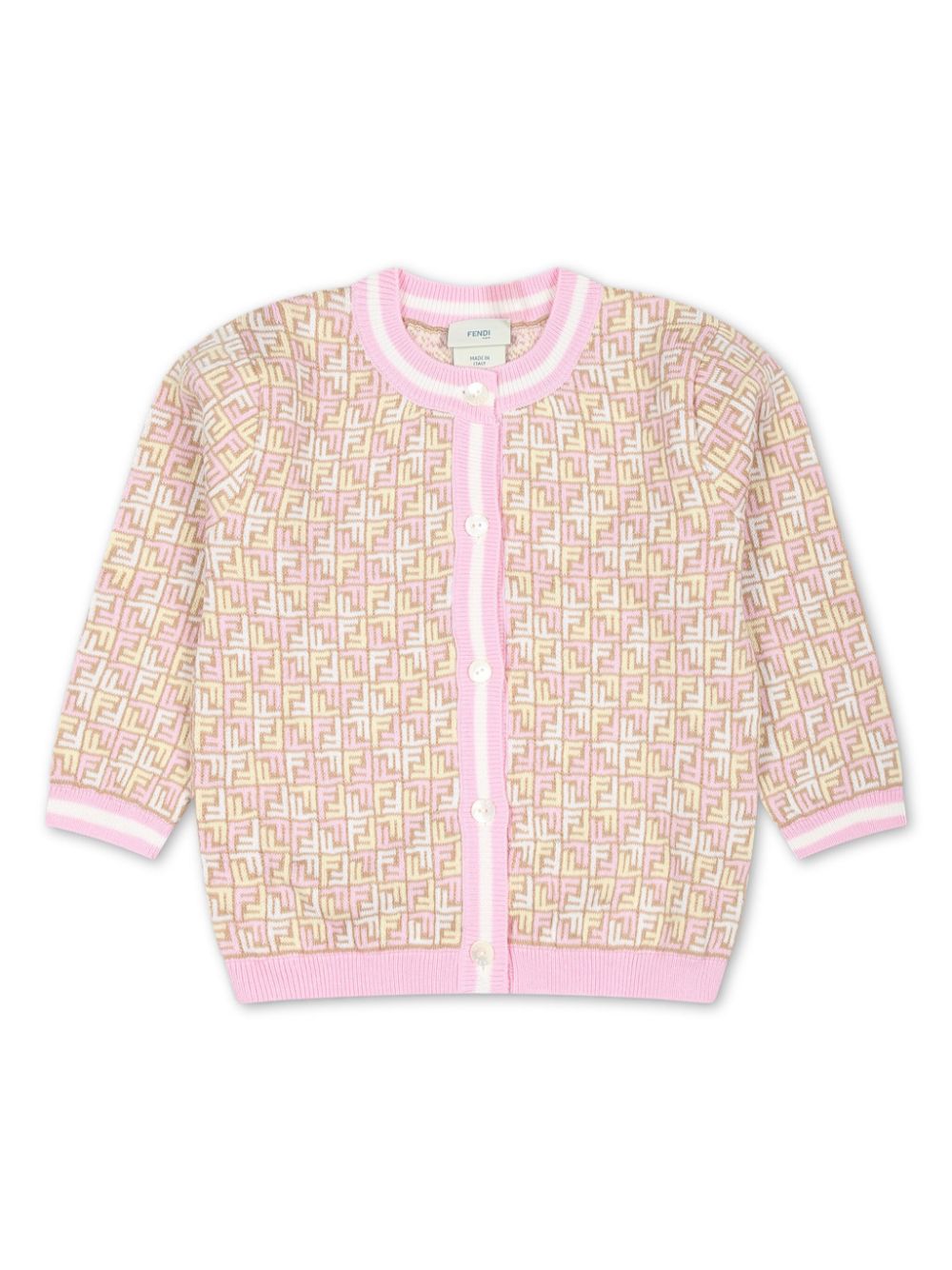 Cardigan bianco e rosa per neonata BFG075AQUF F14OQ Fendi Kids 