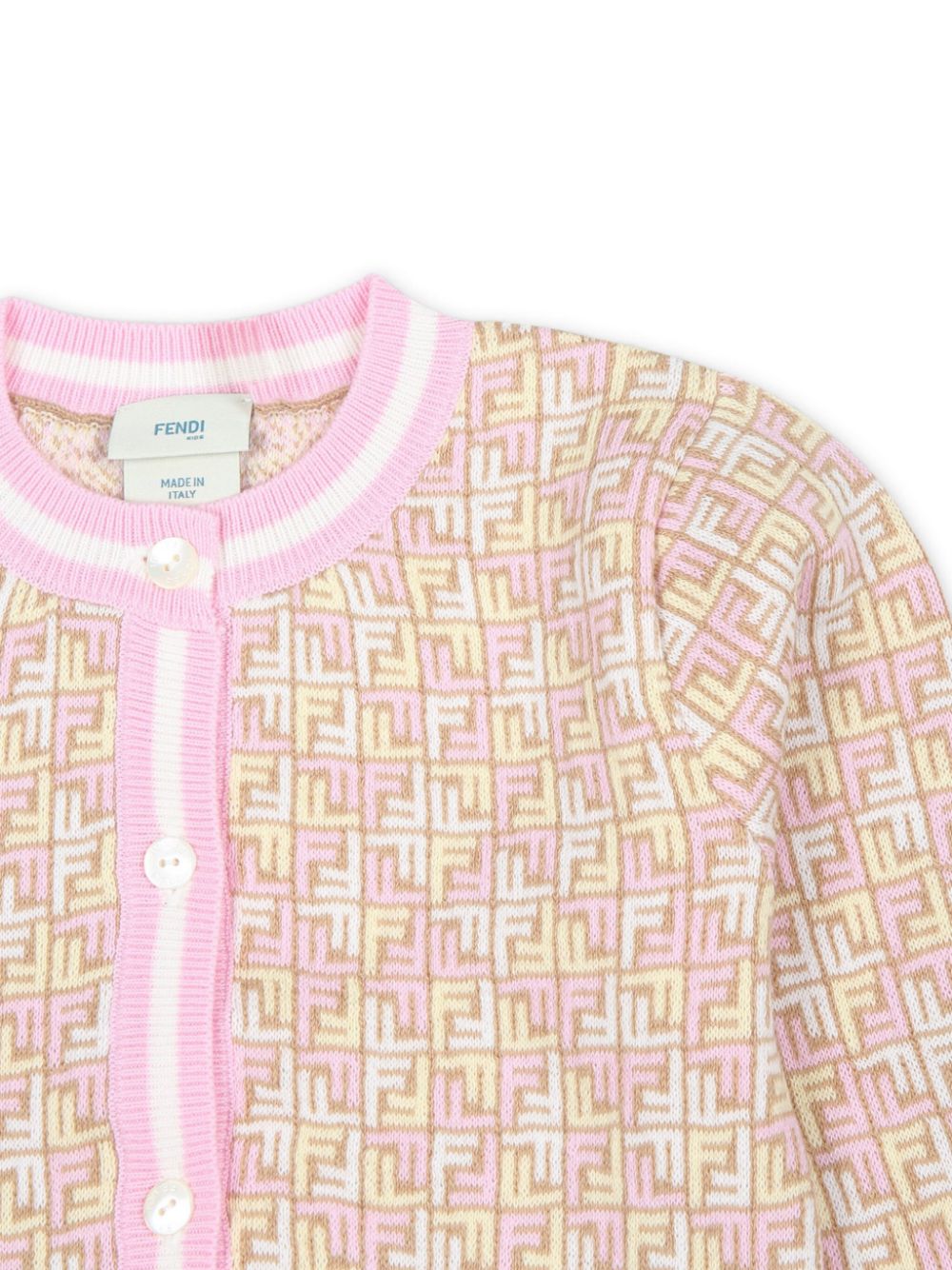 Cardigan bianco e rosa per neonata BFG075AQUF F14OQ Fendi Kids 