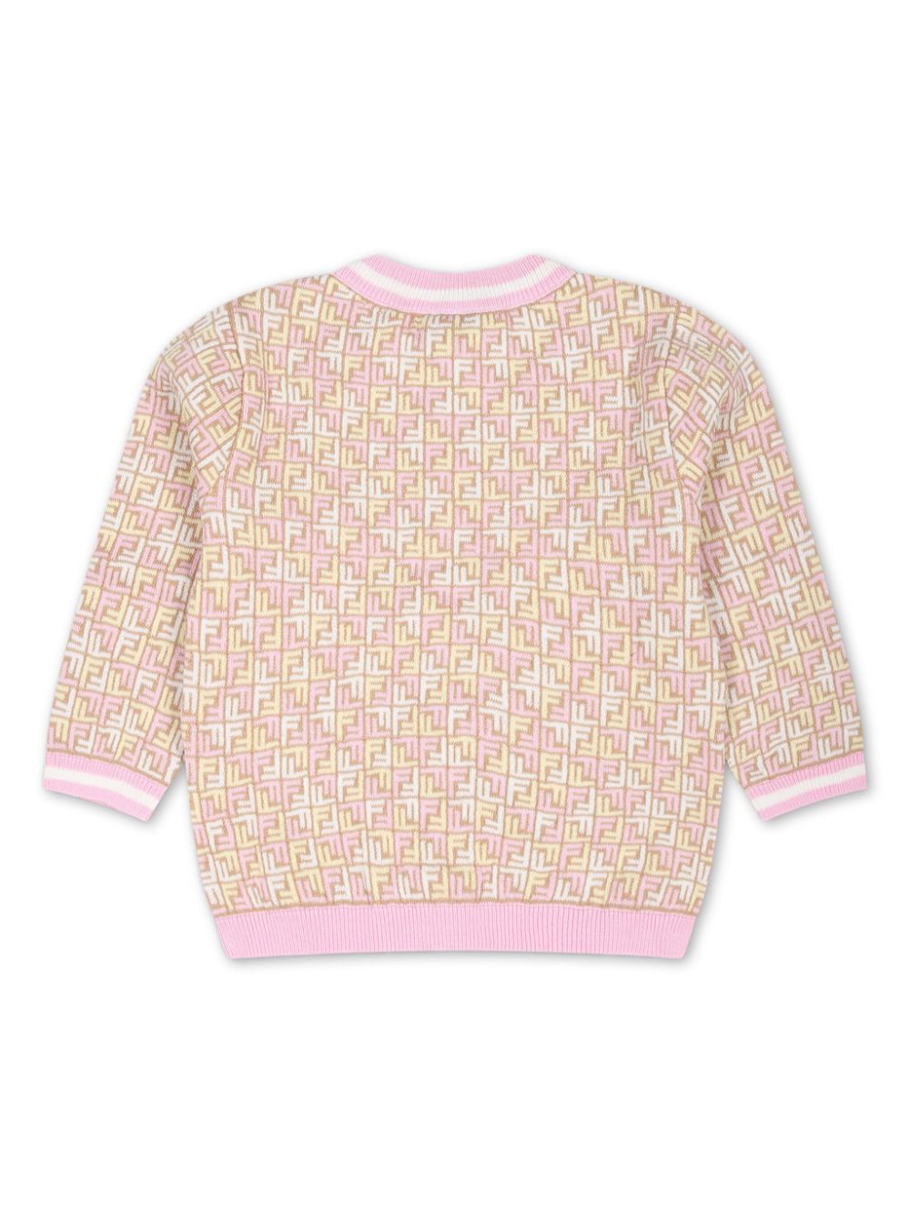 Cardigan bianco e rosa per neonata BFG075AQUF F14OQ Fendi Kids 