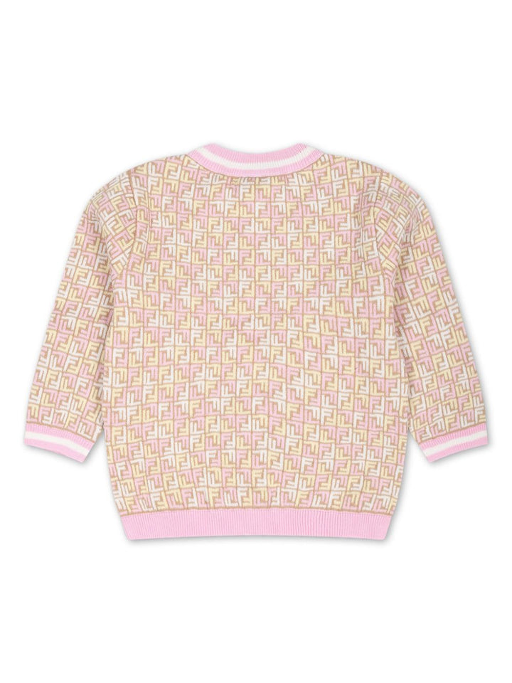 Cardigan bianco e rosa per neonata BFG075AQUF F14OQ Fendi Kids 