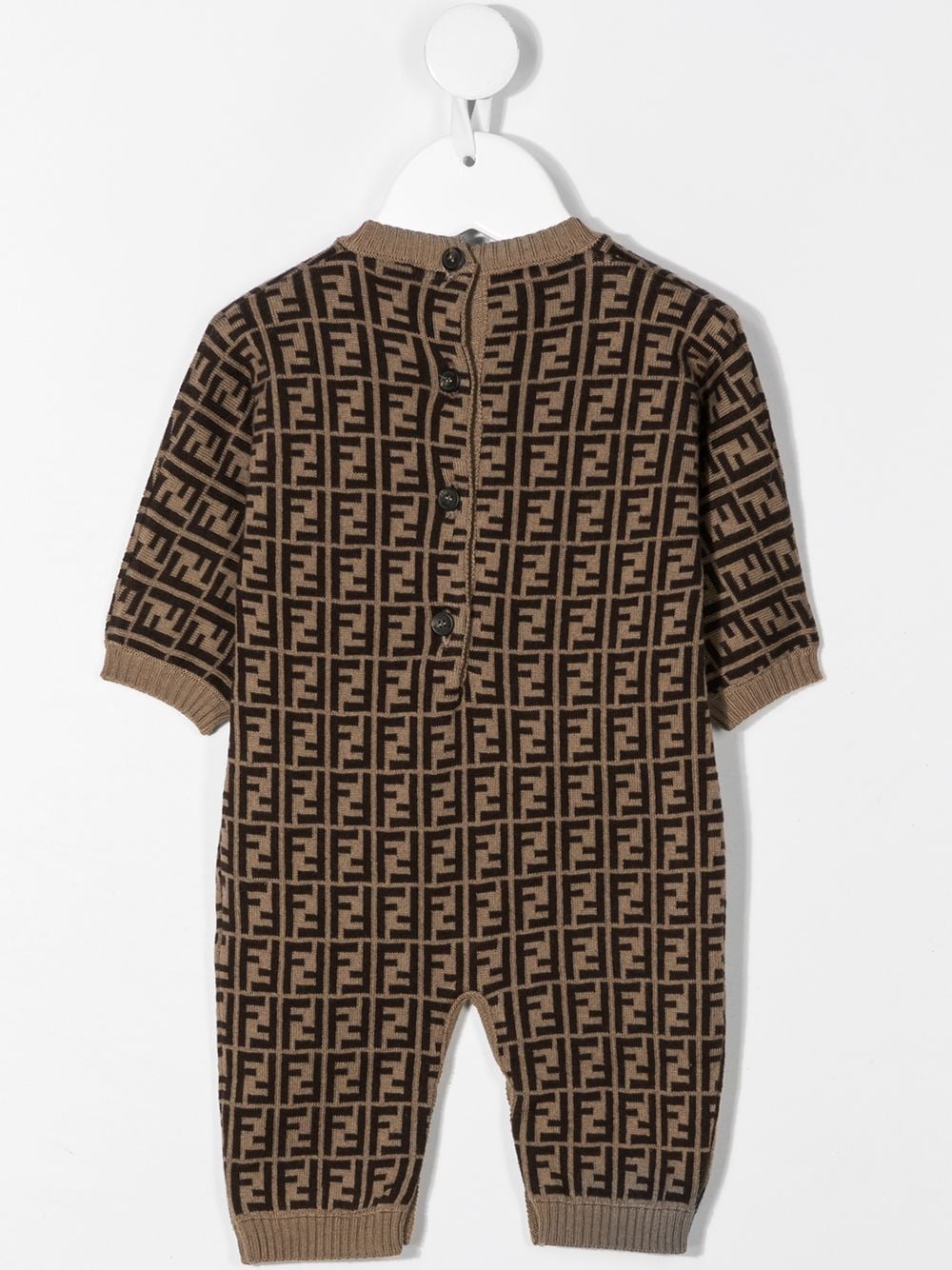 Tutina marrone per neonato con logo BUL048A3TE F0LMJ Fendi Kids 