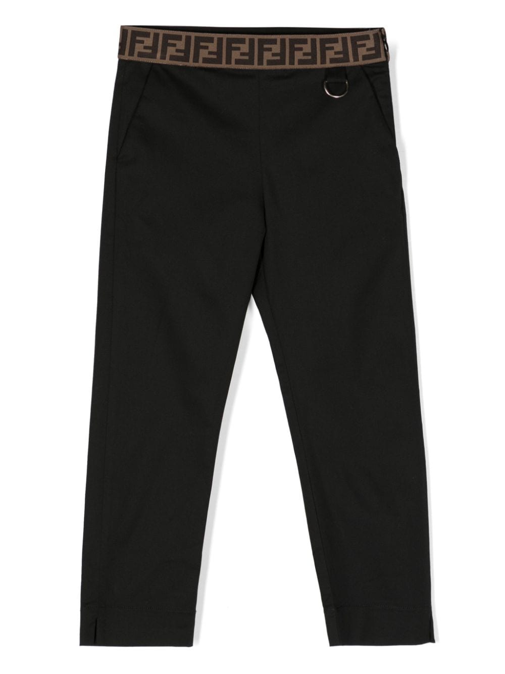 Pantalone nero per bambina con logo JFF330ADEH F0GME Fendi Kids 