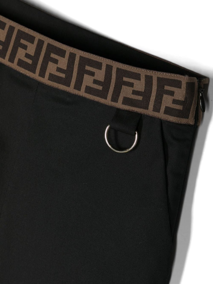 Pantalone nero per bambina con logo JFF330ADEH F0GME Fendi Kids 