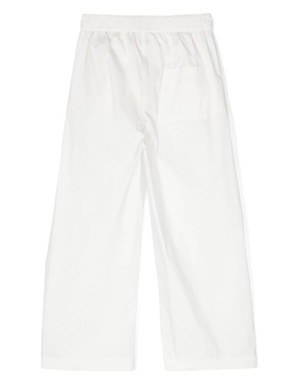 Pantalone bianco per bambina con logo JFF333AAC3 F0TU9 Fendi Kids 