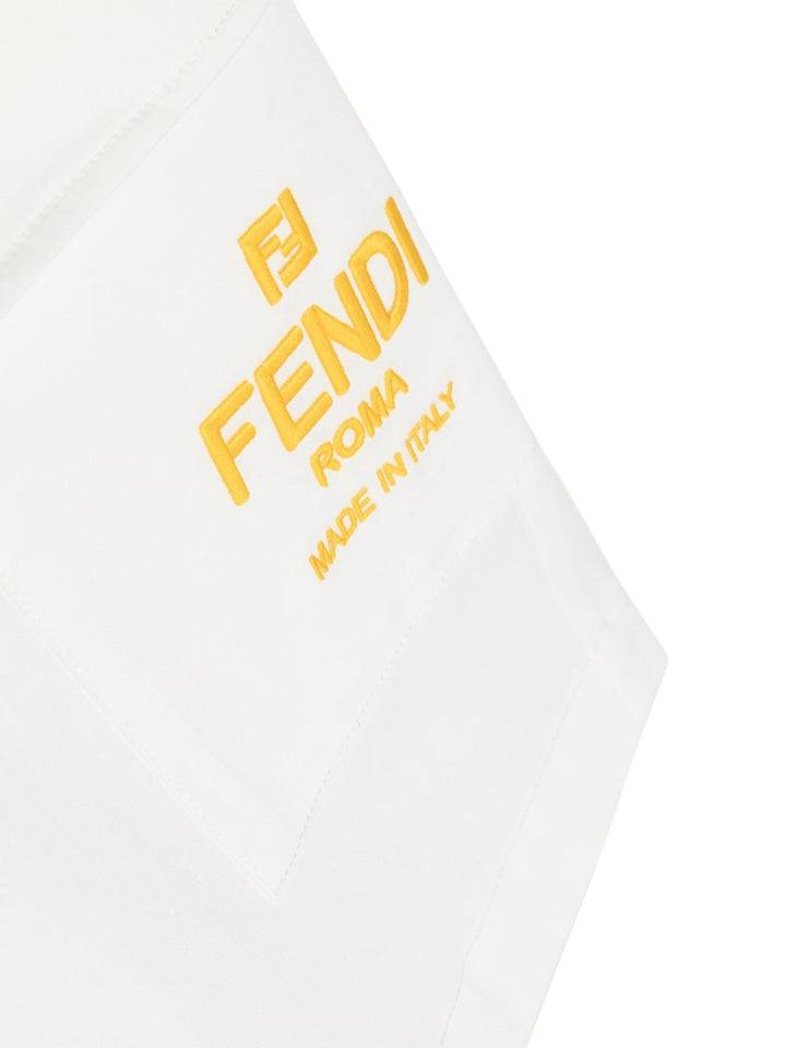 Bermuda bianca per bambino con logo JMF471ADEH F0TU9 Fendi Kids 