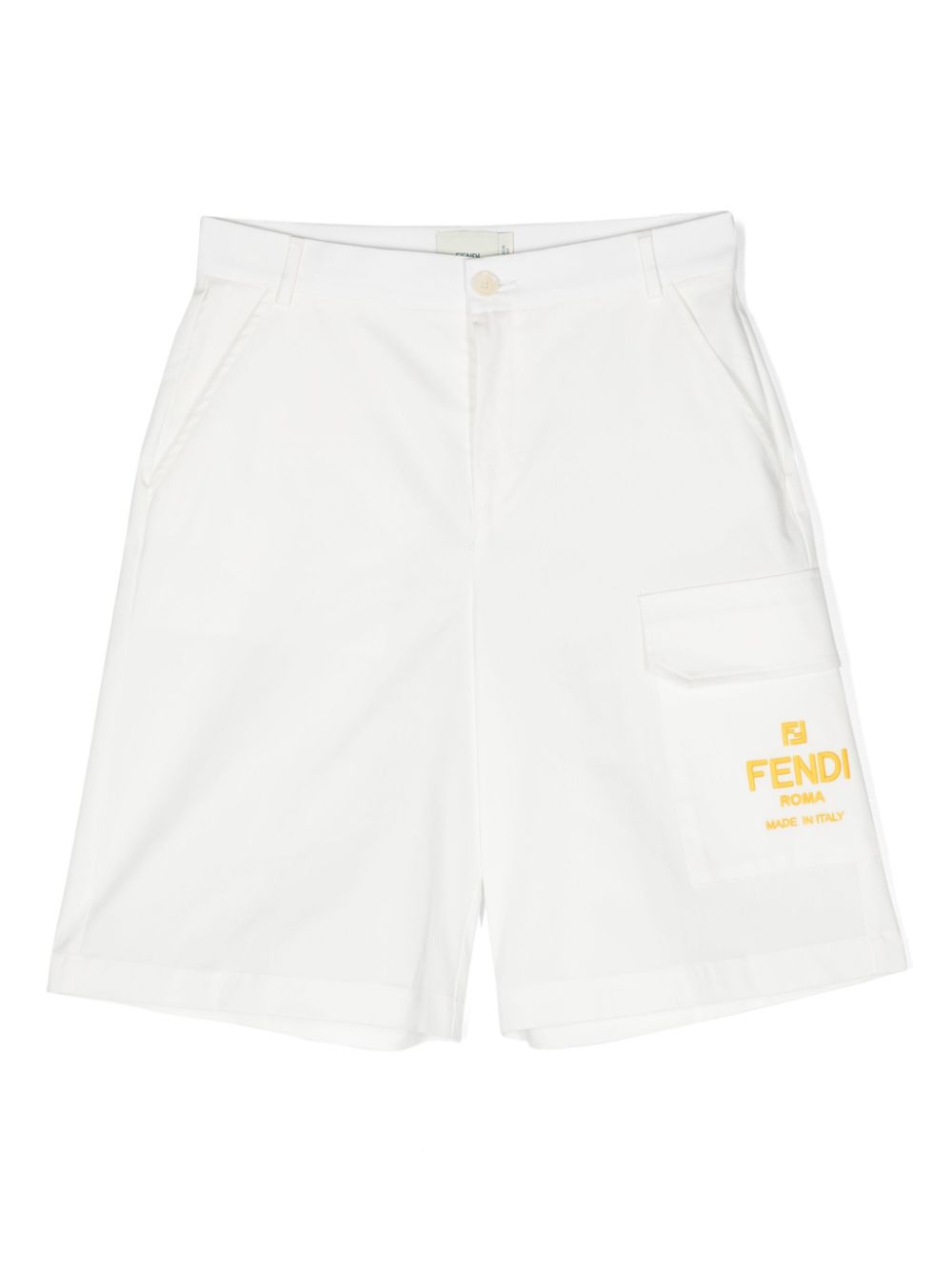 Bermuda bianca per bambino con logo JMF471ADEH F0TU9 Fendi Kids 