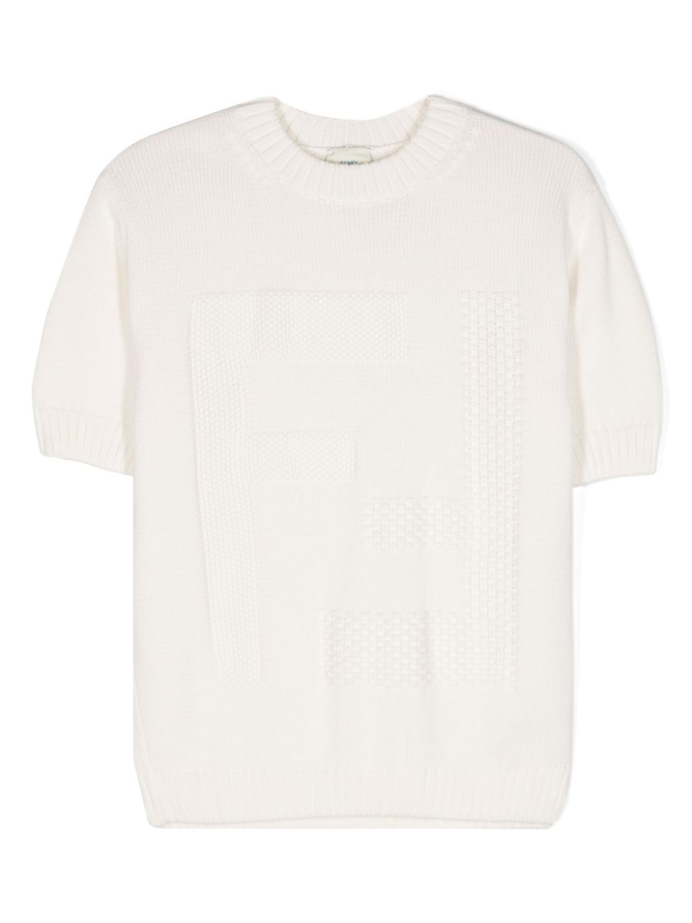 Top crema per bambina con logo JUG166AQU2 F0TU9 Fendi Kids 