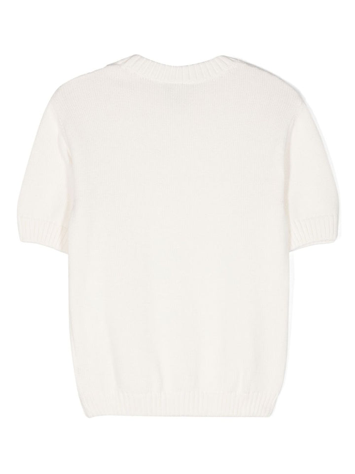 Top crema per bambina con logo JUG166AQU2 F0TU9 Fendi Kids 