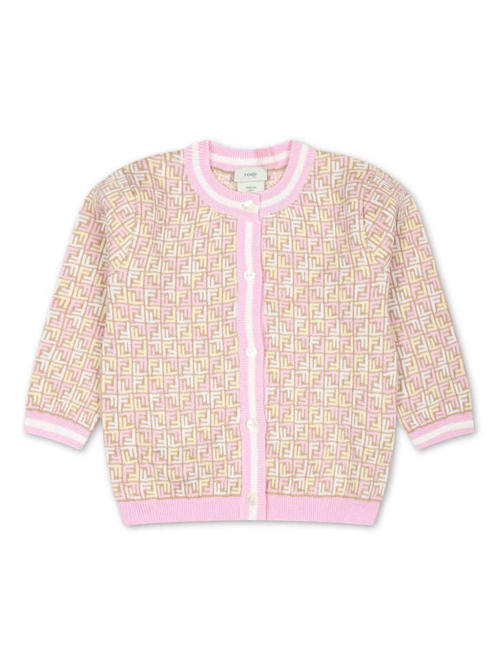 White and pink cardigan for baby girls