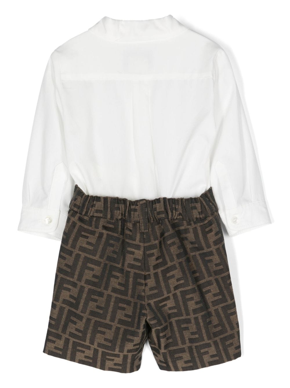 Elegant white and brown outfit for newborns