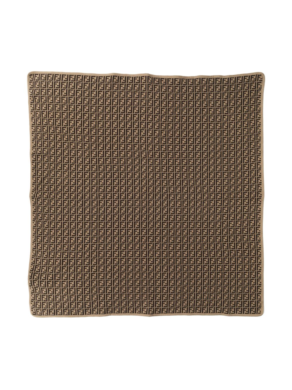 Brown blanket with FF logo print