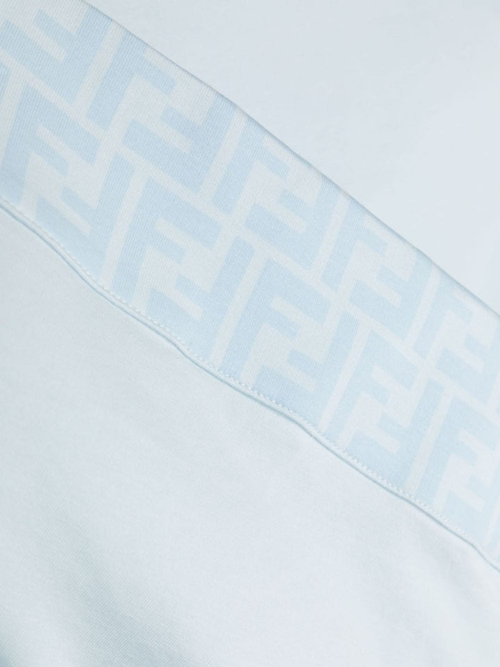 Light blue baby blanket with logo