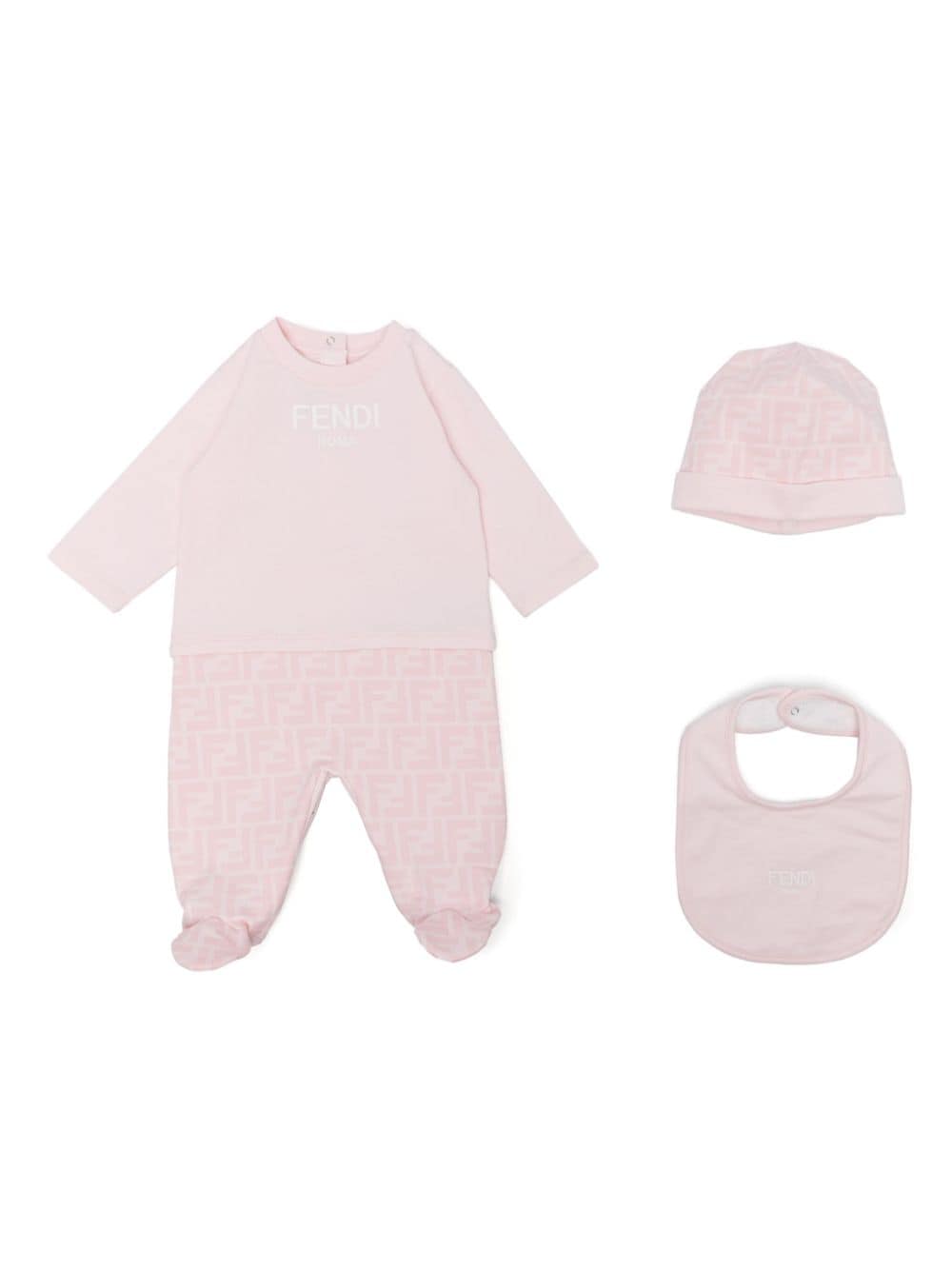 Pink baby girl onesie with logo