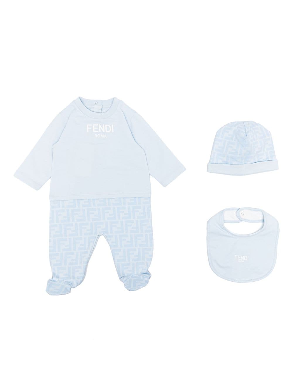 Tutina azzurra per neonato con logo