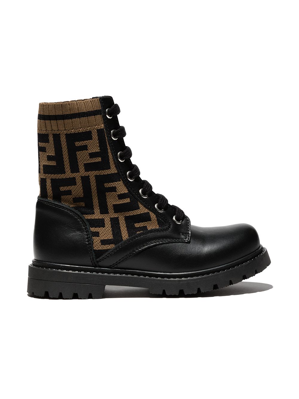 Brown boots for girls with logo