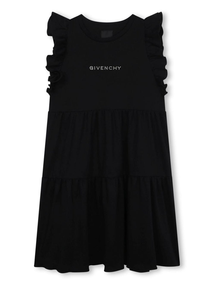 Abito nero per bambina con logo H30050 09B Givenchy Kids 