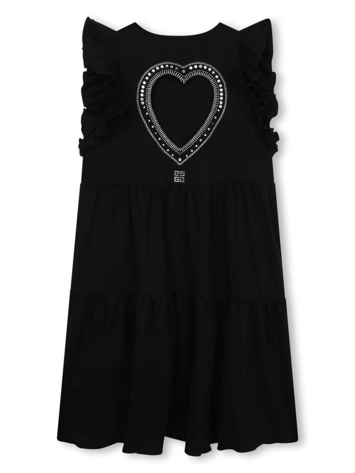 Abito nero per bambina con logo H30050 09B Givenchy Kids 