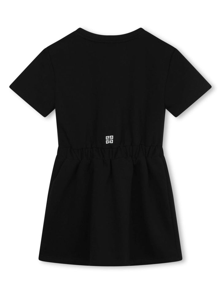 Black dress for girls with logo