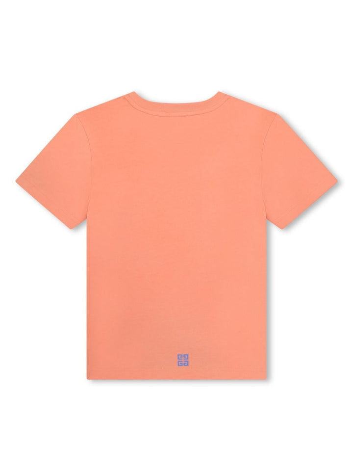 Orange t-shirt for boys with logo