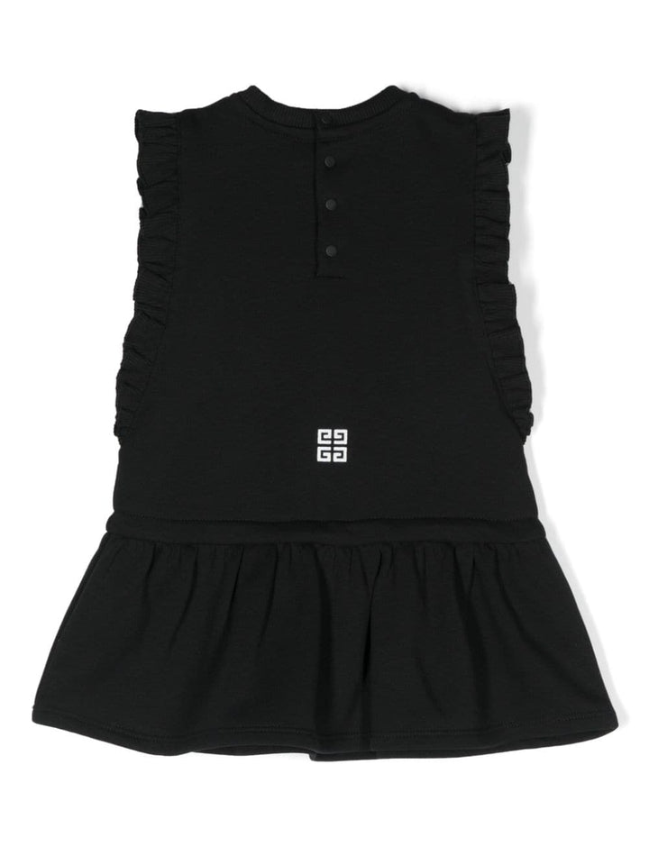 Black dress for baby girls with logo