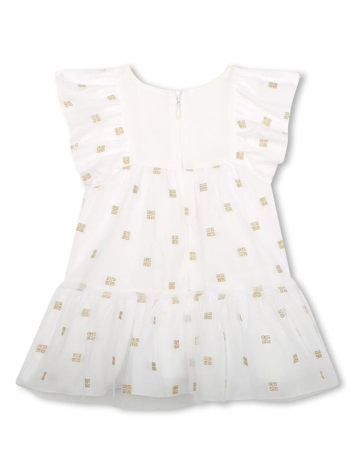 White dress for baby girls with logo