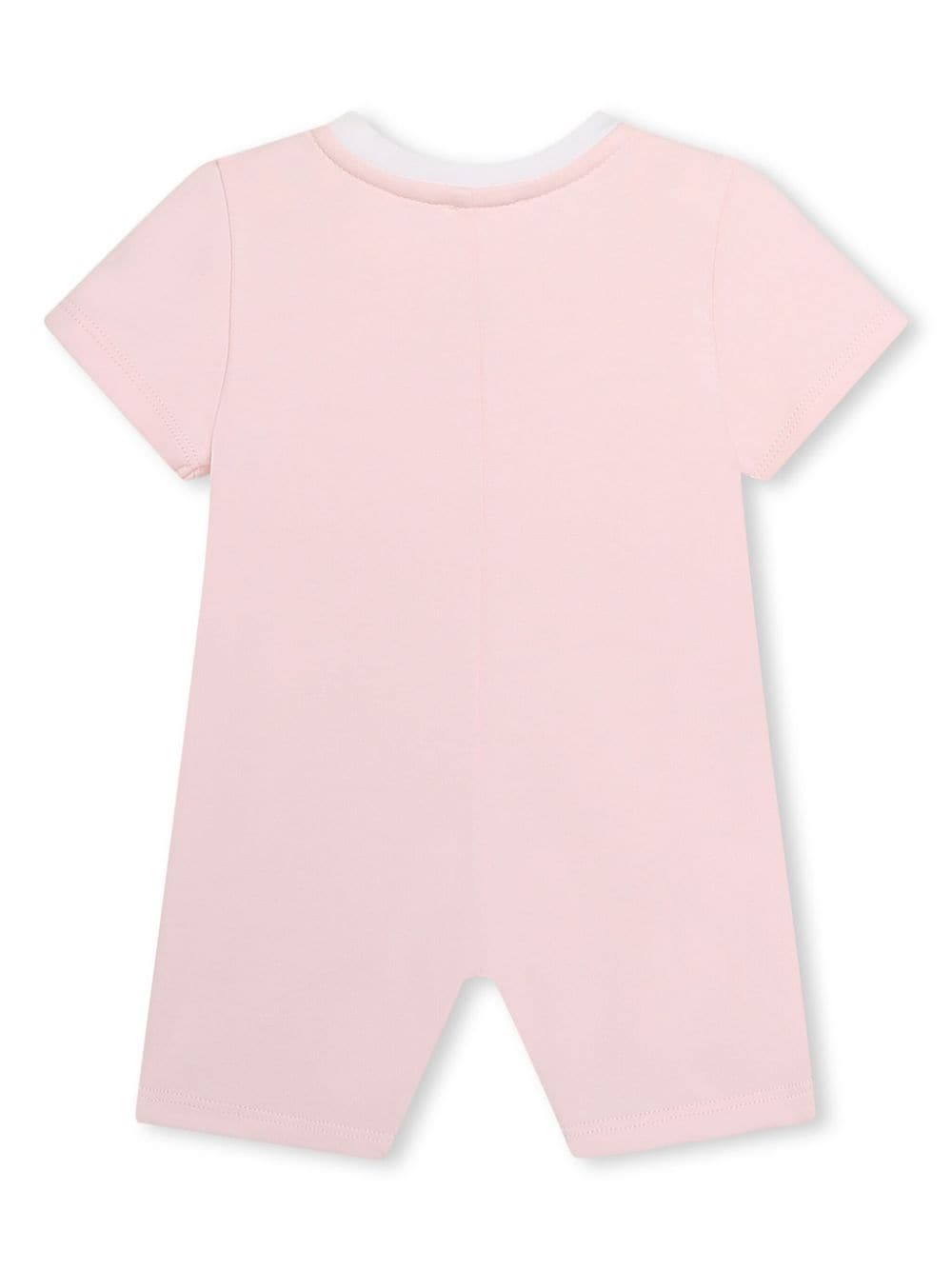 Pink romper for baby girls with logo