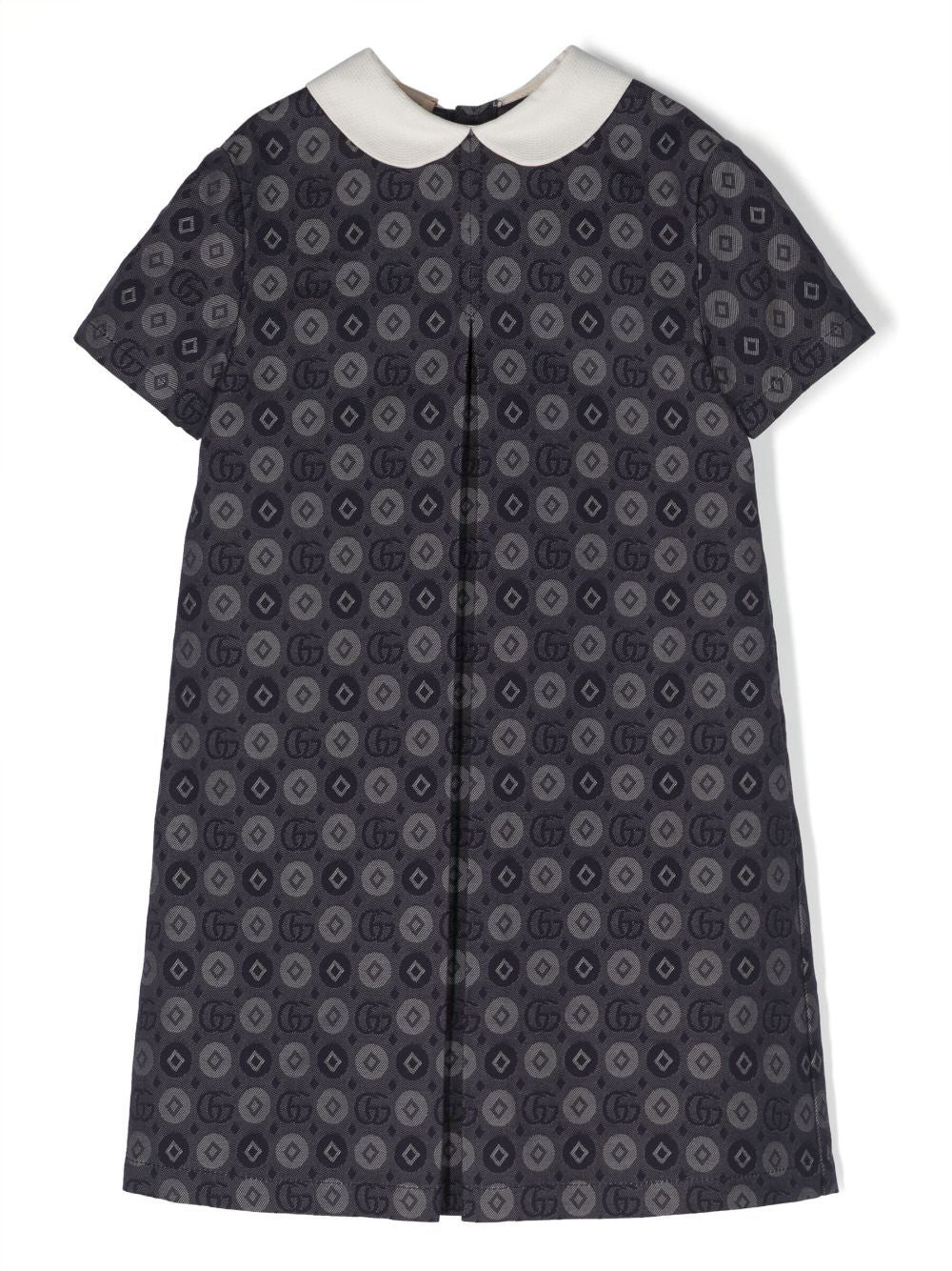 Gray dress for girls with all-over logo