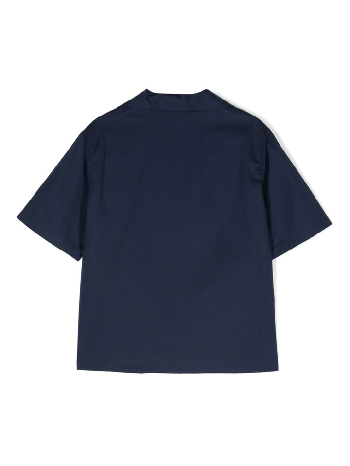 Camicia blu per bambina con logo