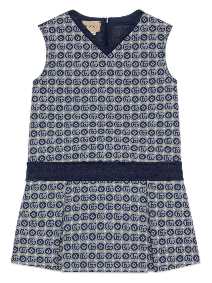 Blue dress for girls with logo