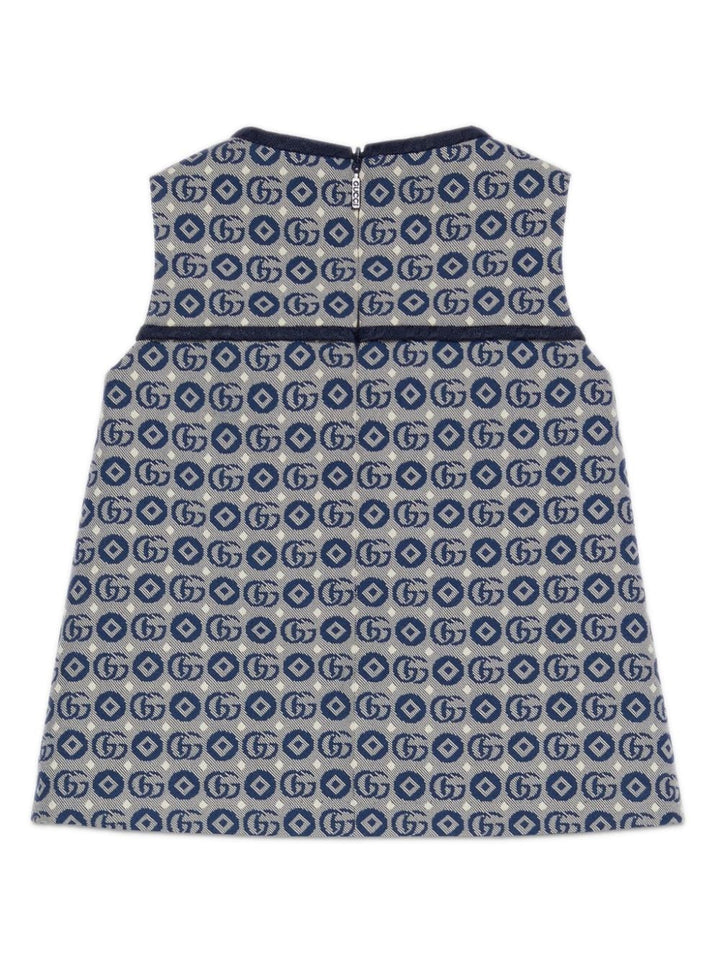 Blue dress for baby girls with logo