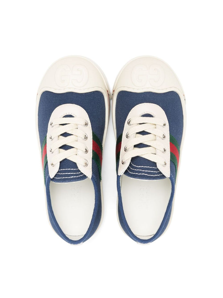 Blue sneakers for children with logo