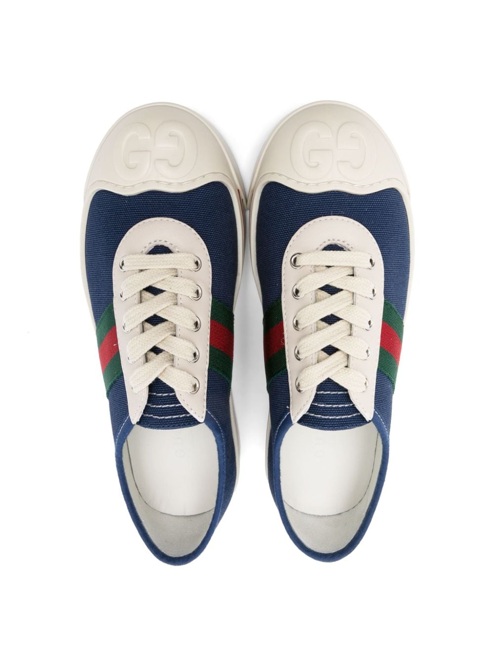 Navy blue sneakers for children with logo