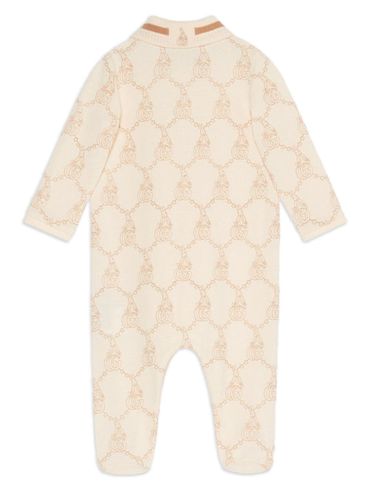 Tutina beige per neonata con logo