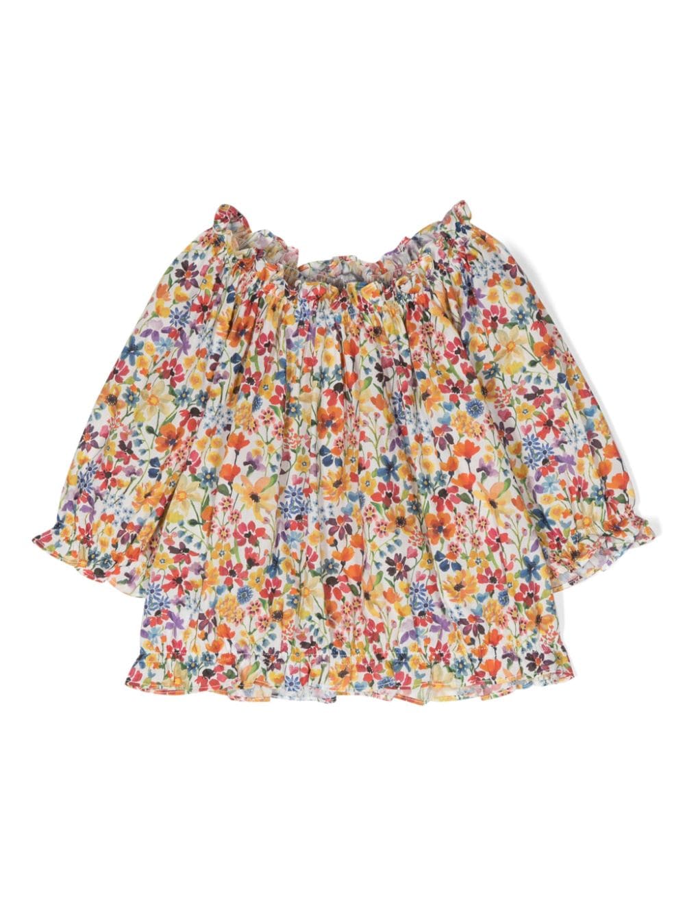 Top multicolore per bambina con fiori P24CC101C4119 271 Il Gufo 