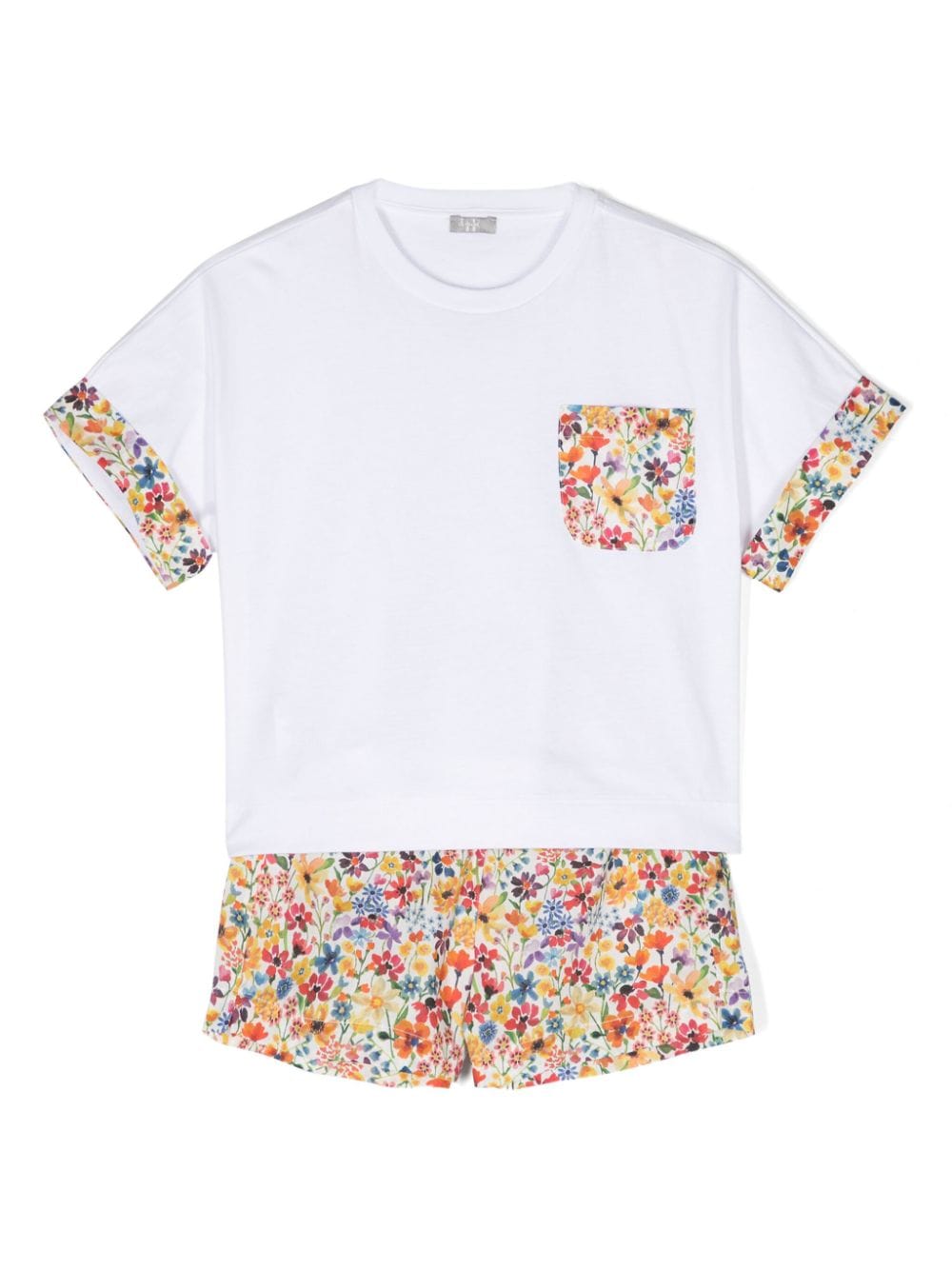 Completo sportivo bianco e rosa per bambina P24DP426C4119 0127 Il Gufo 