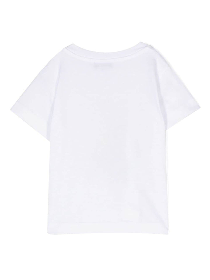 T-shirt bianca per bambino con stampa P24TS446MF001 010 Il Gufo 